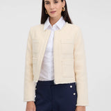 Sacou elegant fără revere cu mâneci lungi ORSAY crem