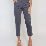 Pantaloni stretch cu nasturi decorativi bleumarin