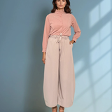 Cămașă cu strasuri și volan la guler roz