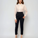 Cămașă din vascoză cu mânecă lungă alb