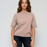 Pulover gros cu mânecă scurtă grej