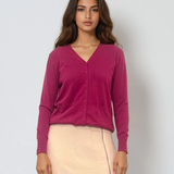 Jachetă cu buzunare si nasturi mov