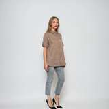 Cămașă cu fundiță din paiete grej