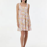 Rochie până la genunchi din bumbac cu imprimeu floral ORSAY alb-flori