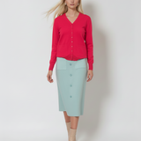 Jachetă cu buzunare si nasturi ciclam