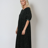 Rochie lungă din raiat cu animal print gri dark