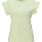 Tricou din bumbac cu volane la umeri ORSAY verde