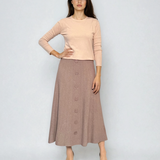 Pulover călduros cu guler rotund off-white