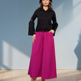 Cămașă din bumbac cu dantelă la tiv și mâneci negru