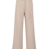 Pantaloni lungi largi fluizi cu buzunare ORSAY crem