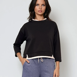 Bluză groasă cu mânecă lungă negru