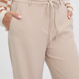 Pantaloni lungi largi fluizi cu buzunare ORSAY crem