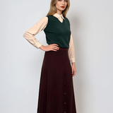 Vestă cu mâneci si guler cămasă verde