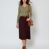 Pulover cu decolteu în V moale si confortabil vernil