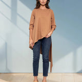 Bluza asimetrică maro