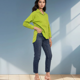 Cămașă lungă în spate vernil