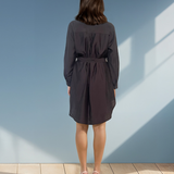 Rochie stil cămașă cu cordon negru