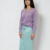 Jachetă cu buzunare si nasturi lila