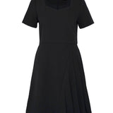 Rochie midi elegantă cu mânecă scurtă și pliuri ORSAY negru