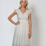 Rochie brodata decolteu v fata si spate 03591-Alb