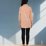 Cămașă lungă în spate roz