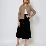 Jachetă tricotată cu nasturi aurii beige