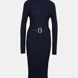 Rochie lungă tricotată mulată tubulară cu mâneci lungi  ORSAY bleumarin