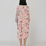 Rochie cu print oriental și buzunare gri