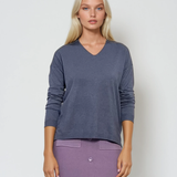 Pulover cu en-coeur albastru