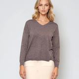 Pulover cu en-coeur gri