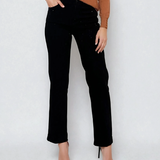 Blugi bătal largi cu strasuri negru