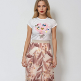 Tricou mulat din bumbac cu print baloane roz roz