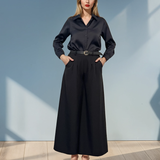 Cămașă din satin bleumarin