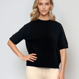 Pulover gros cu mânecă scurtă negru