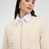 Sacou elegant fără revere cu mâneci lungi ORSAY crem