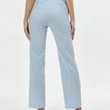 Pantaloni drepți din mix de vâscoză ORSAY bleu