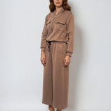 Jachetă cu buzunare și fermoar grej