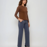 Pulover călduros cu guler rotund maro