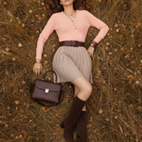 Jachetă cu buzunare si nasturi roz