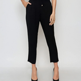 Pantaloni lungi conici din bumbac cu buzunare negru