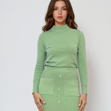 Pulover basic cu guler scurt fistic