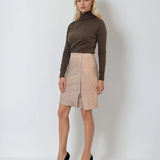 Fustă scurtă cu fermoar pe picior beige