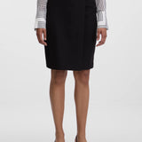 Fustă midi dreaptă cu aspect petrecut de birou neagră ORSAY negru