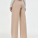 Pantaloni evazați cu clapetă buzunare ORSAY crem
