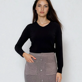 Pulover cu decolteu în V moale si confortabil negru