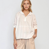 Cămașă din bumbac uni alb