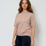 Pulover gros cu mânecă scurtă grej