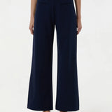Pantaloni evazați cu clapetă buzunare ORSAY bleumarin