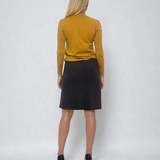 Fustă scurtă cu fermoar pe picior gri-dark