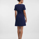 Rochie midi elegantă cu mânecă scurtă și pliuri ORSAY bleumarin